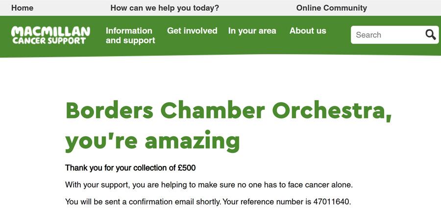 Macmillan was our chosen charity for our Winter Concert 2025